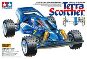 A legend returns – the Terra Scorcher has been a trusty off-road assembly kit for R/C enthusiasts since 1988! It makes a welcome comeback in the shape of this LIMITED-EDITION kit, which features a modern chassis and some updates to the livery marking scheme.
