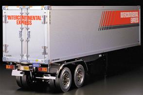 Tamiya offers a Semi-Trailer model that can be hitched-up to the 1/14 scale R/C tractor truck. The box type trailer uses hard-anodized aluminum panels for the utmost durability and realism. Rear gate doors are openable as seen on full-sized trailers.