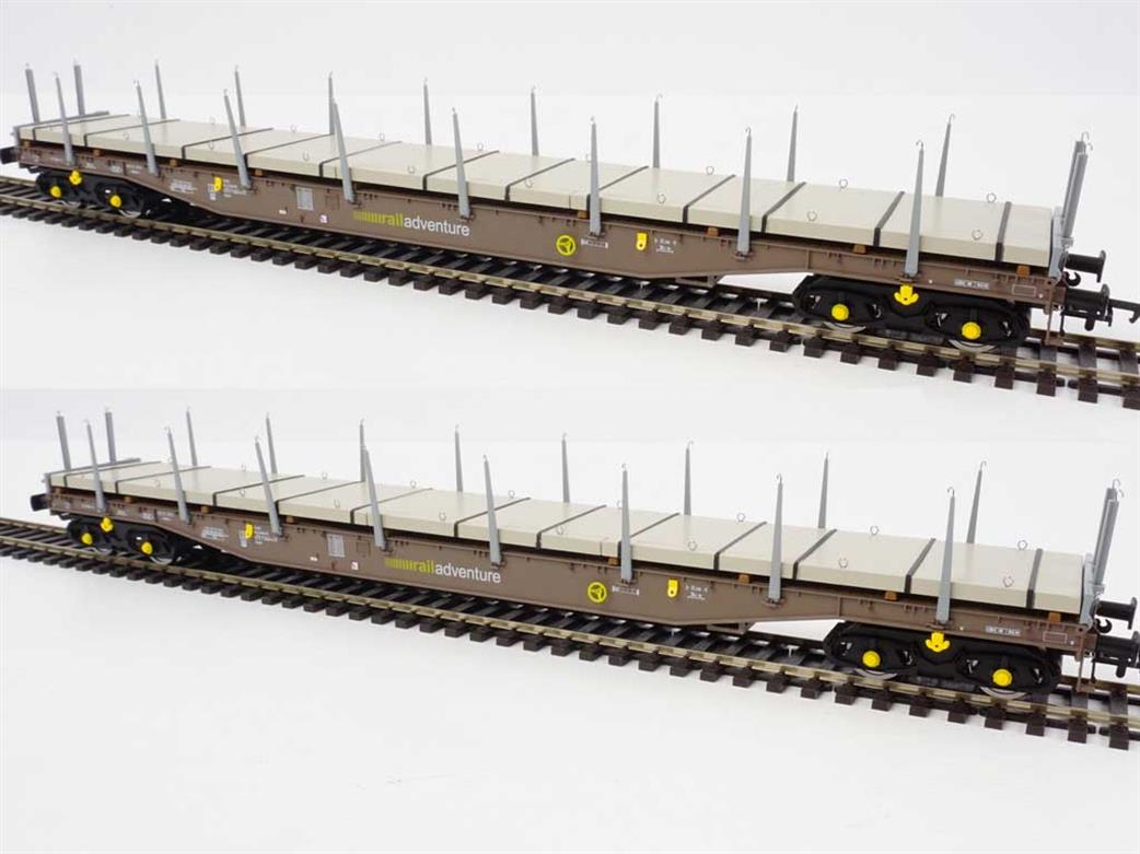 Heljan 5115 RailAdventure Barrier Wagon Twin Pack with Concrete Panel Ballast Load OO