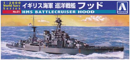 AOSHIMA 1/2000th MINI BATTLESHIP KIT HMS HOOD• High quality Japanese made plastic kits• Require construction and painting• Unique models not found with other manufacturers!