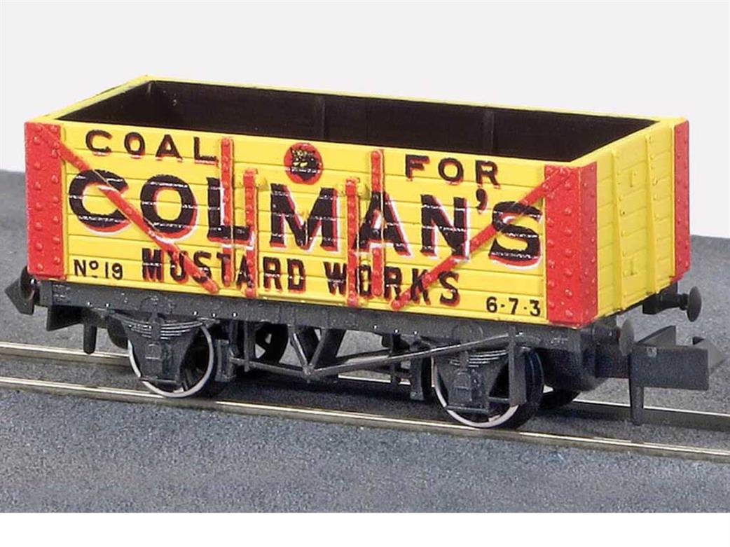 Peco N NR-P412  Colmans Mustard 7 Plank Open Coal Wagon