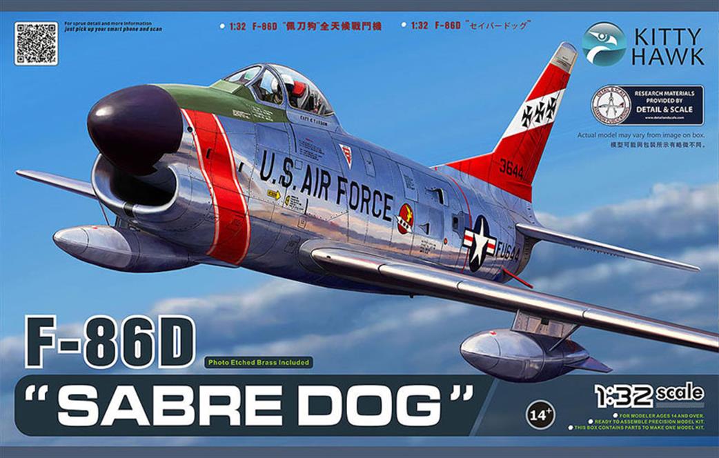 Kitty Hawk 1/32 KH32007 US F-86D Sabre Dog Aircraft Kit