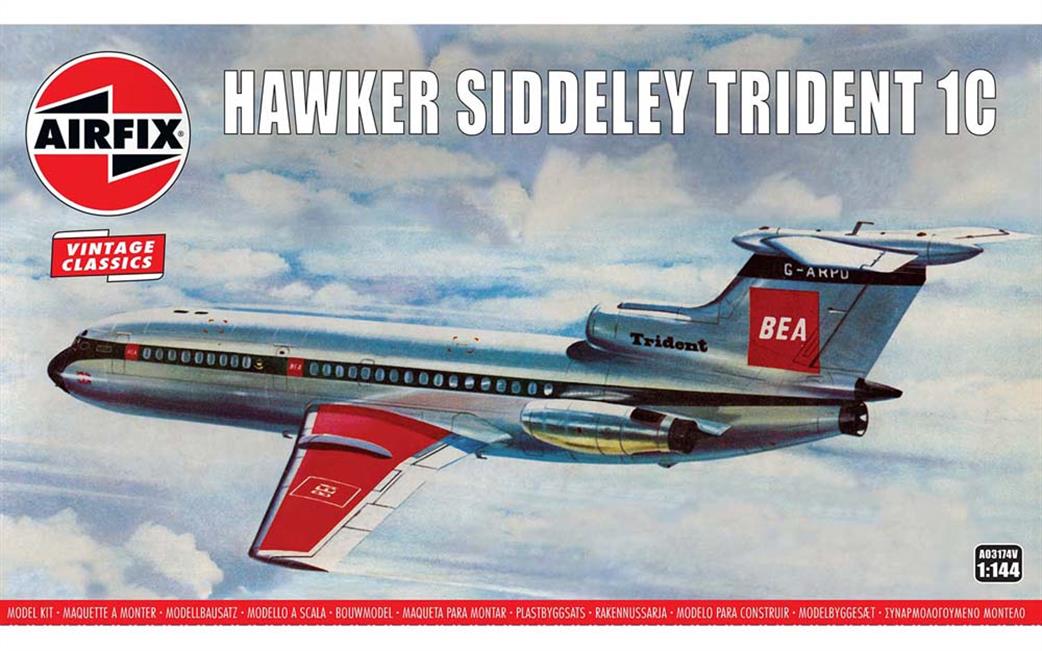 Airfix 1/144 A03174V Hawker Siddeley Trident 1C Civil Airliner Kit