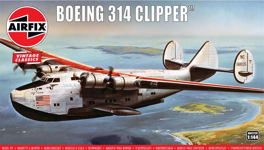 Airfix 1/144 A04172V Boeing Clipper Civilian Airliner Vintage Classic Kit