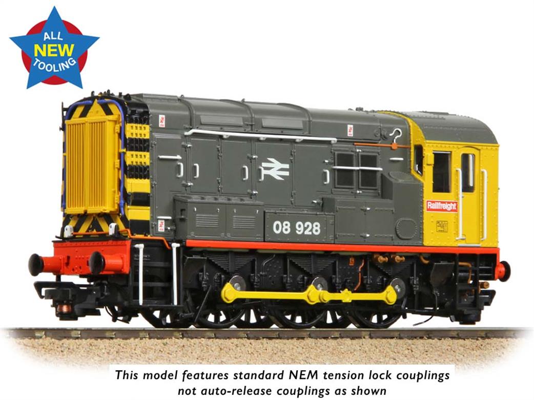 Bachmann OO 35-906 BR 08928 Class 08 Diesel Shunter Railfreight Grey Red Stripe