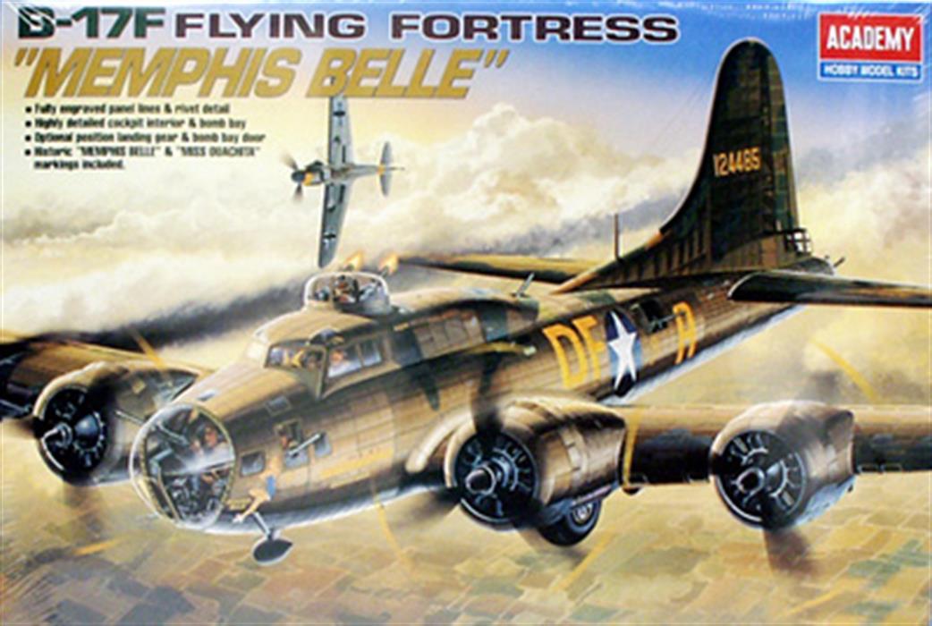 Academy 1/72 12495 USAF B17F Memphis Belle Bomber Kit WW2