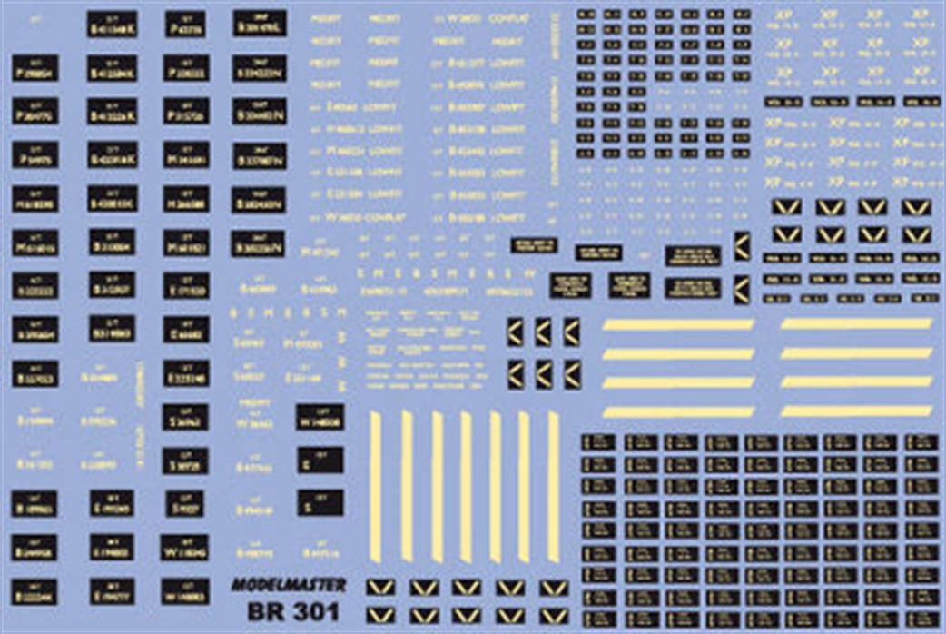 Modelmaster Decals OO BR301 British Railways Wagon Lettering Open, Hopper & Bolster Wagons 1948-1965