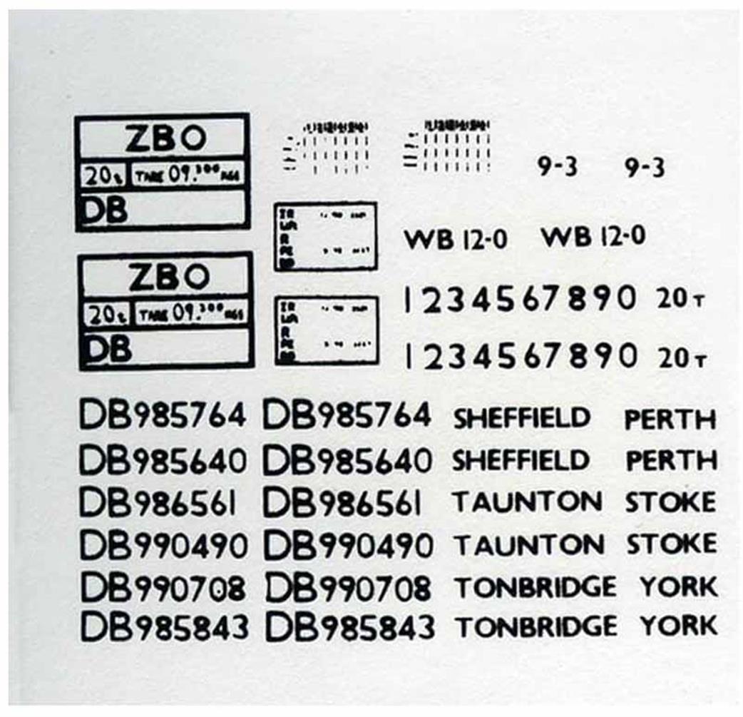 Parkside Kits O Gauge PS64 BR Grampus Wagon Lettering Transfers 1950s to TOPS