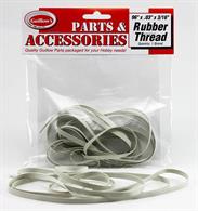 This package contains one 96" strand of rubber thread. This rubber can be used as a replacement rubber motor in Guillow balsa model kits.