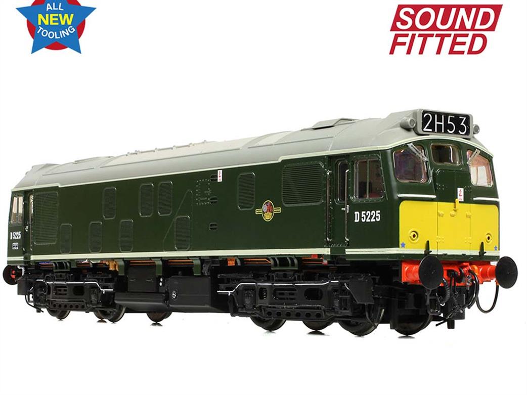 Bachmann OO 32-343SF BR D5225 Class 25/1 Diesel Locomotive Green Small Warning Panels DCC Sound