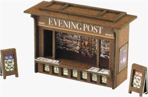 Metcalfe N Platform News Kiosk Card Construction Kit PN817This neat little kit will appeal to modellers everywhere. Once built, the&nbsp;model beautifully captures the character of an old newspaper kiosk, once so common at railway stations across the country. Finely detailed, including a number&nbsp;of laser-cut parts, the model is&nbsp;supplied&nbsp;with a choice of names, including the well-known W.H.Smith and John Menzies.&nbsp;Much the same as the OO/HO version, the N scale model&nbsp;has in addition two A-frame boards to stand outside on the platform.