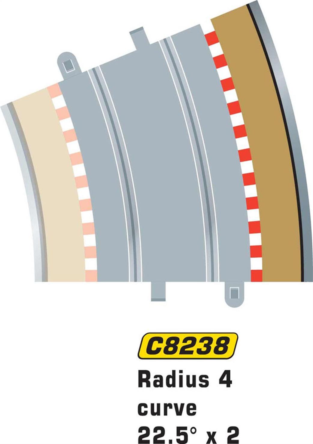 Scalextric C8238 Sport Track Radius 4 Outer Border Barrier 22.5 1/32