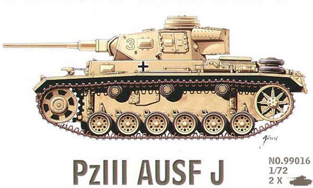 Armourfast 1/72 99016 Panzer III Ausf J Pack of 2
