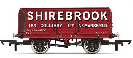 Model of a 7 plank open coal wagon operated by the Shirebrook colliery.