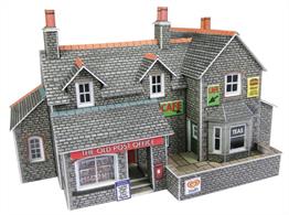 Metcalfe N Village Shop and Cafe PN154The shop and cafe are the social centres of small villages, providing supplies for the community, a place for people to meet and refrshments for passing travellers.This pre-cut card kit assembles into a structure with a footprint area of 118 x 75mm and can be built in many variations. Signs are provided for post office, cafe, village stores and&nbsp;product advertisements.