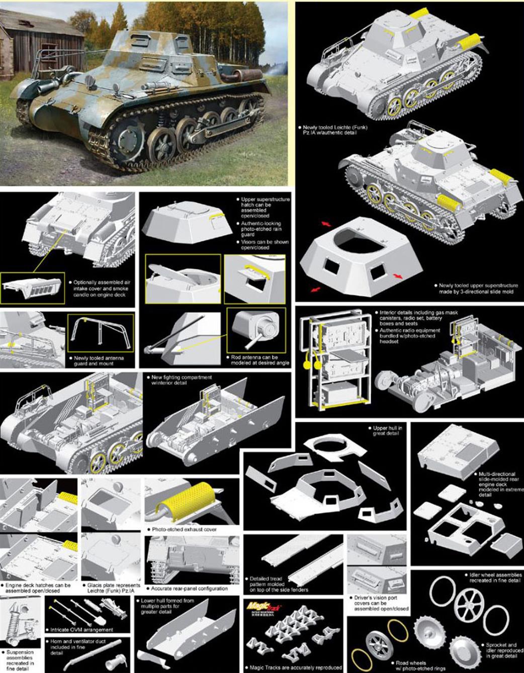 Dragon Models 1/35 6591 Pz.Kpfw.1 Ausf A Leichte Funk German WW2 Tank Plastic Kit