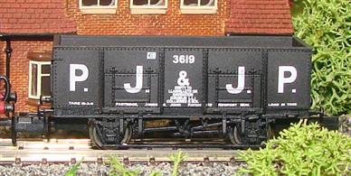 A superb new model of the 20-ton open mineral wagon from Dapol. The highly detailed body features side and end doors complete with many neatly moulded rivets. All lettering is clearly printed, with even the small lettering clearly legible.A combination of two large coal factor companies under the initials of the owners PJ &amp; JP operated in the South Wales area during the 1930's. The company was one of the largest coal dealers in that coal field and took advantage of the lower rates offered by the GWR for the use of these large capacity 20-ton wagons. These were far more modern and robust than the wooden 7-plank opens, conveyed loads in shorter trains with fewer axles and ran on oil axleboxes, all combining to require less locomotive power per ton to move than when older small capacity grease lubricated wagons were used.