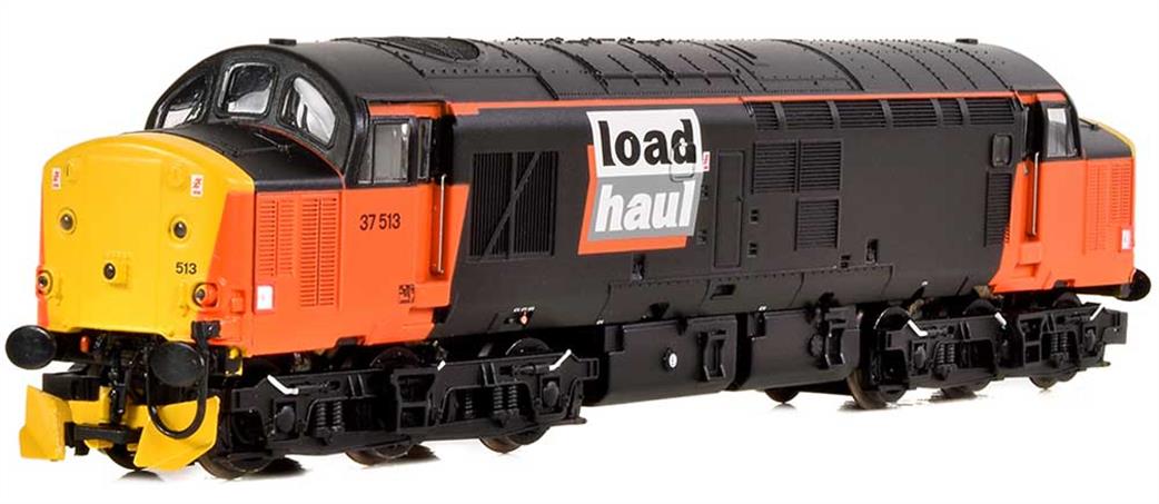 Graham Farish 371-152 BR Loadhaul 37513 Class 37/5 Diesel Locomotive Loadhaul Black & Orange N