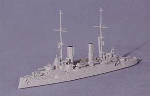 A 1/1250 scale metal model of Kaiser Wilhelm II a pre-Dreadnought of the Imperial German Navy by Navis Neptun 17N.