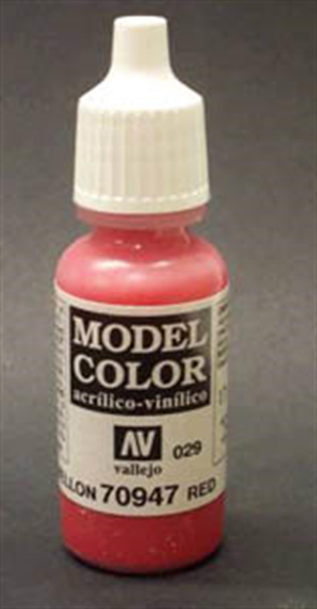 Vallejo  70947 947 Model Color Matt Dark Vermillion Acrylic Paint 17ml 029