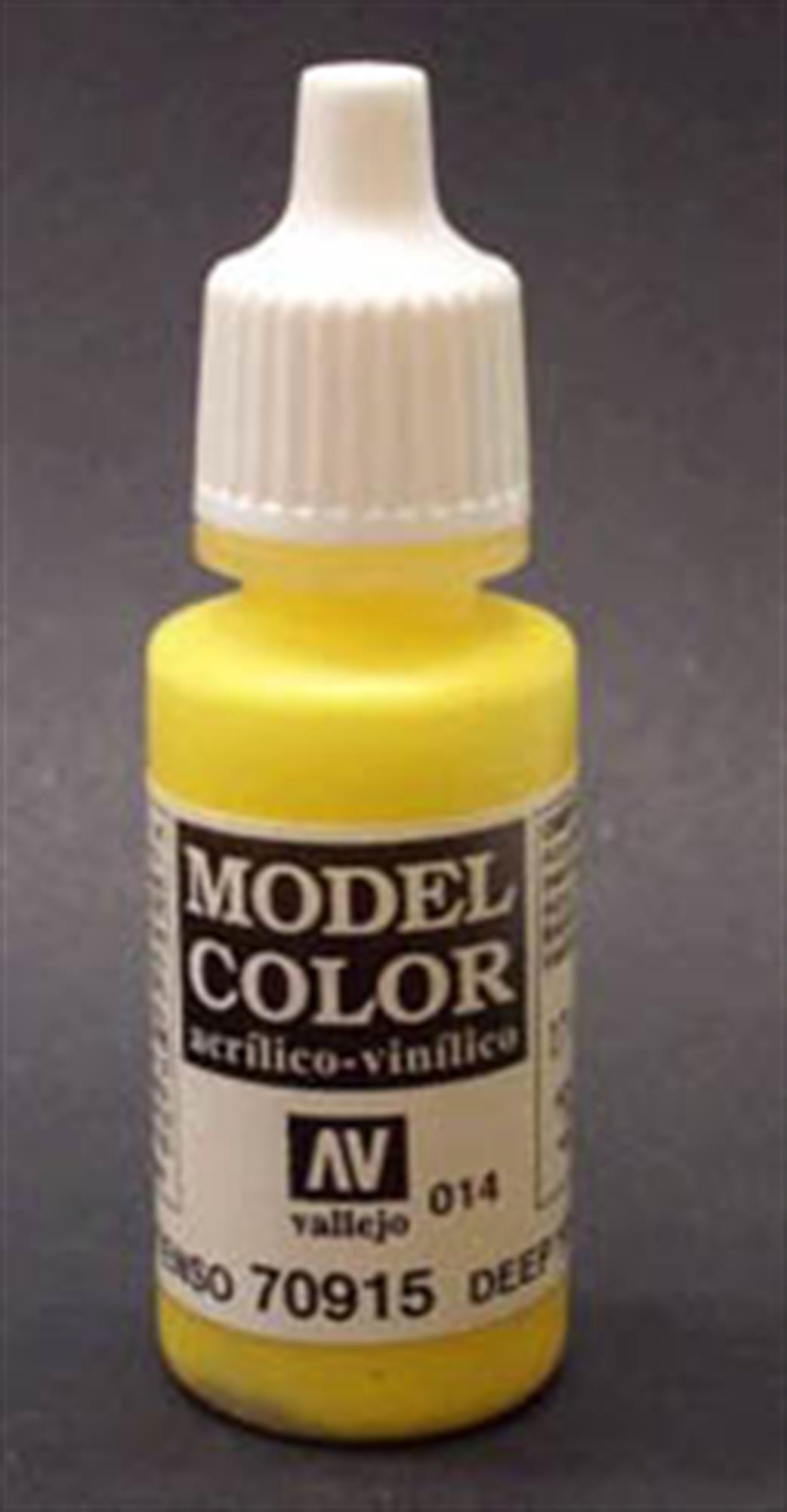 Vallejo  70915 915 Model Color Matt Deep Yellow Acrylic Paint 17ml 014