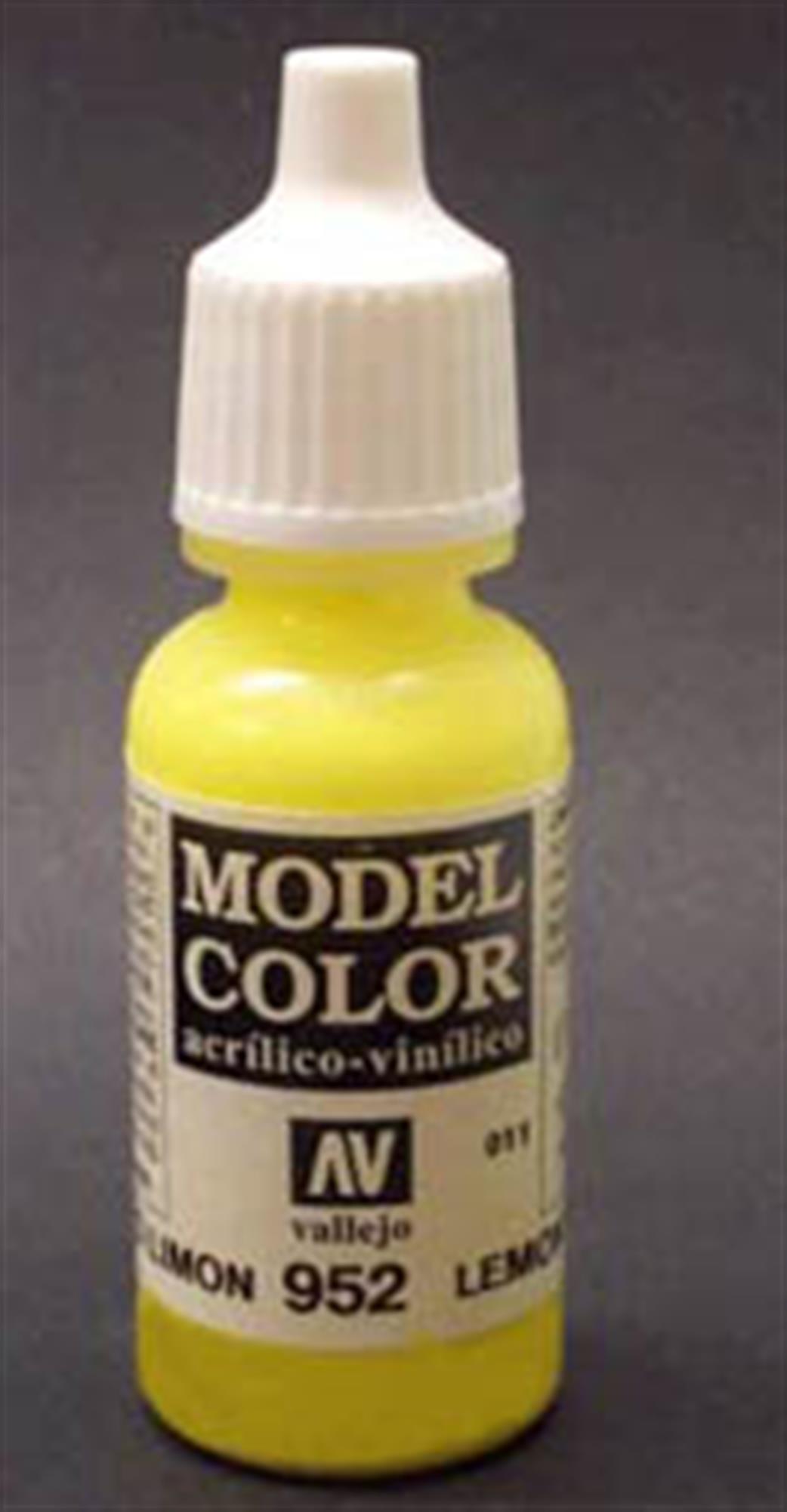 Vallejo  70952 952 Model Color Matt Lemon Yellow Acrylic Paint 17ml 011
