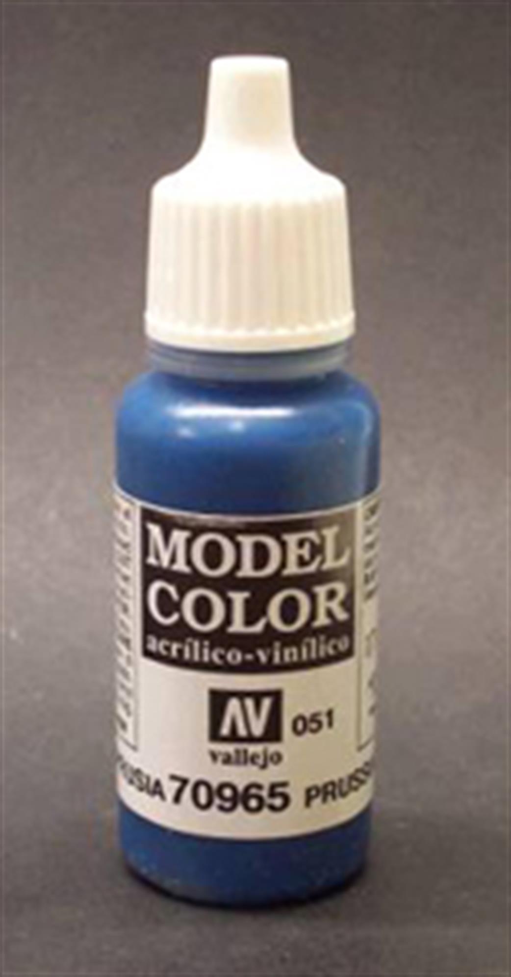 Vallejo  70965 965 Model Color Matt Prussian Blue Acrylic Paint 17ml 051