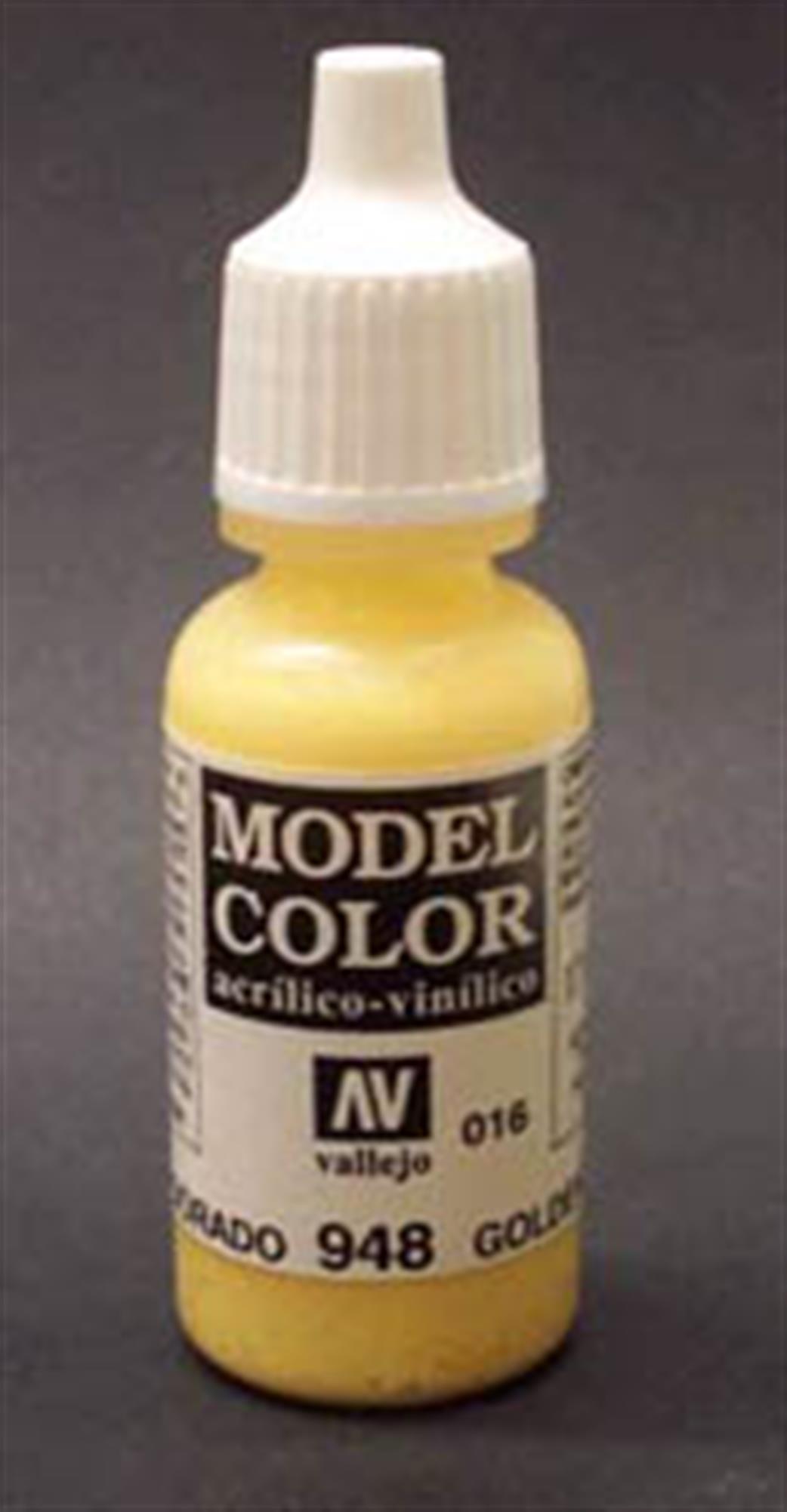 Vallejo 70948 948 Model Color Matt Golden Yellow Acrylic Paint 17ml 016