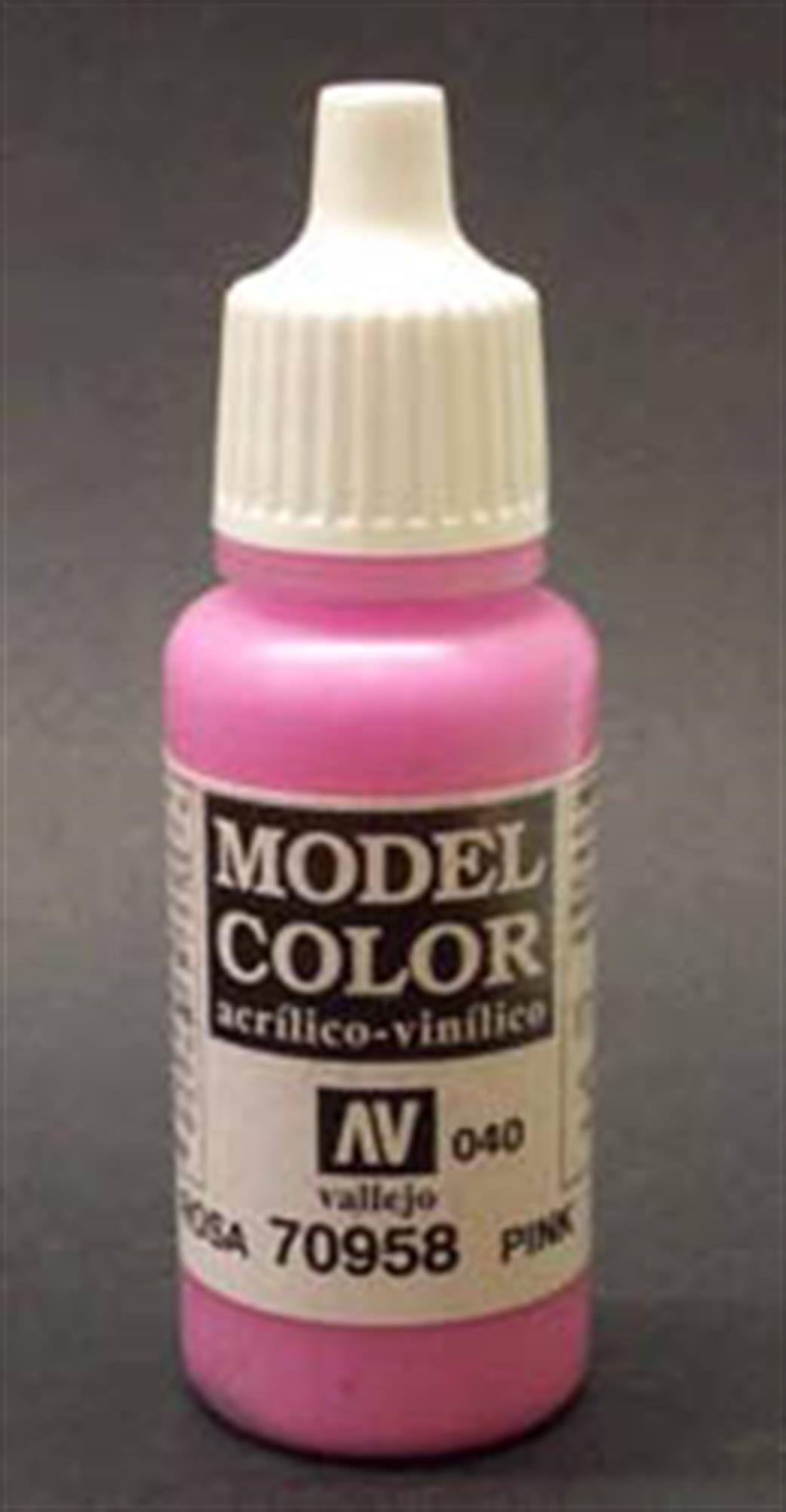 Vallejo 70958 958 Model Color Matt Pink Acrylic Paint 17ml
