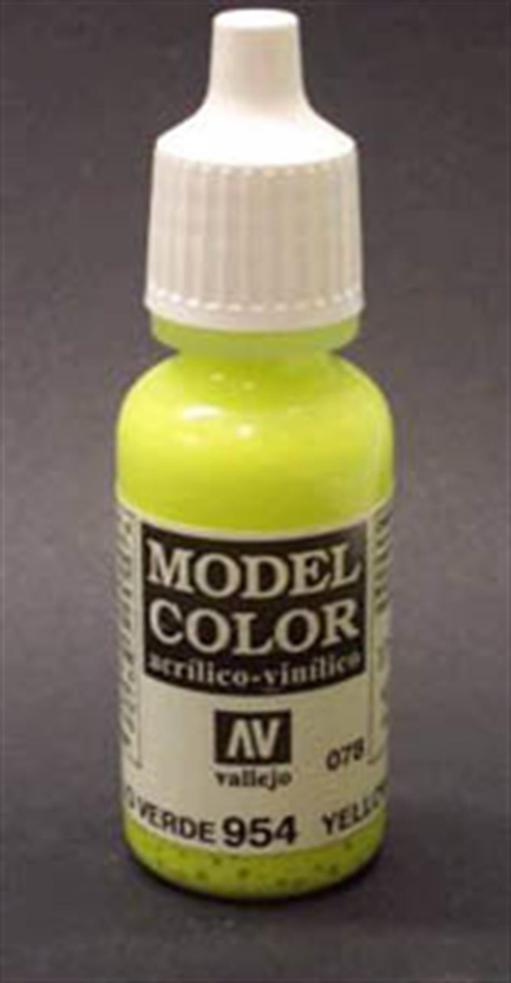 Vallejo 70954 954 Model Color Matt Yellow Green Acrylic Paint 17ml 078