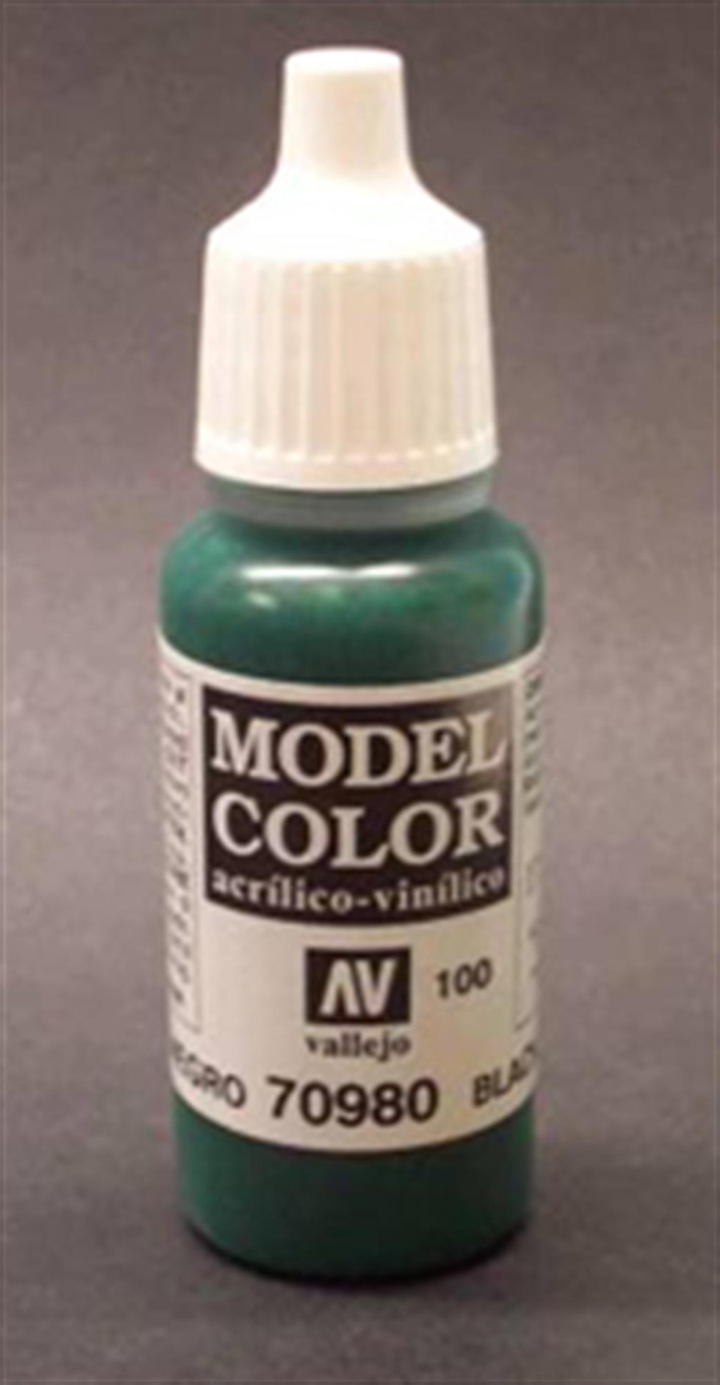 Vallejo  70980 980 Model Color Matt Black Green Acrylic Paint 17ml 100