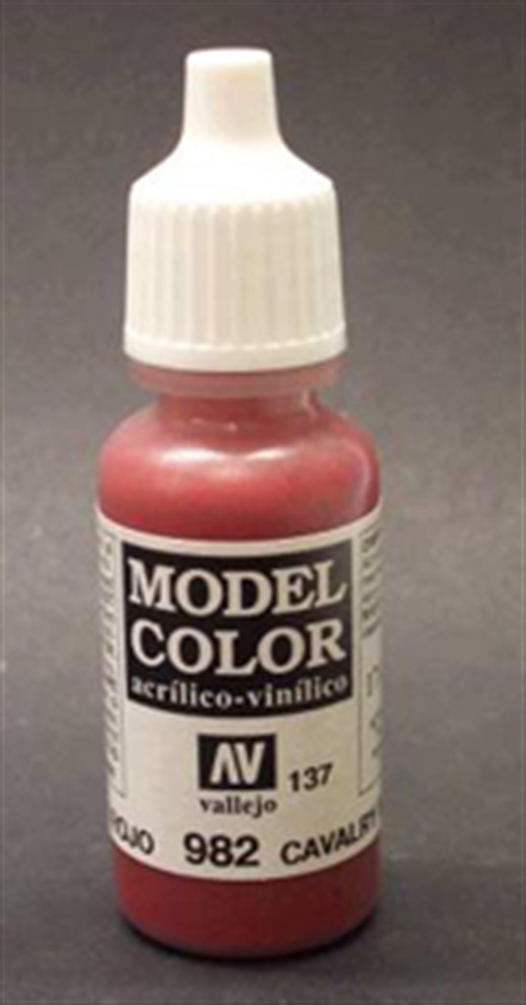 Vallejo 70982 982 Model Color Matt Cavalry Brown Acrylic Paint 17ml 137