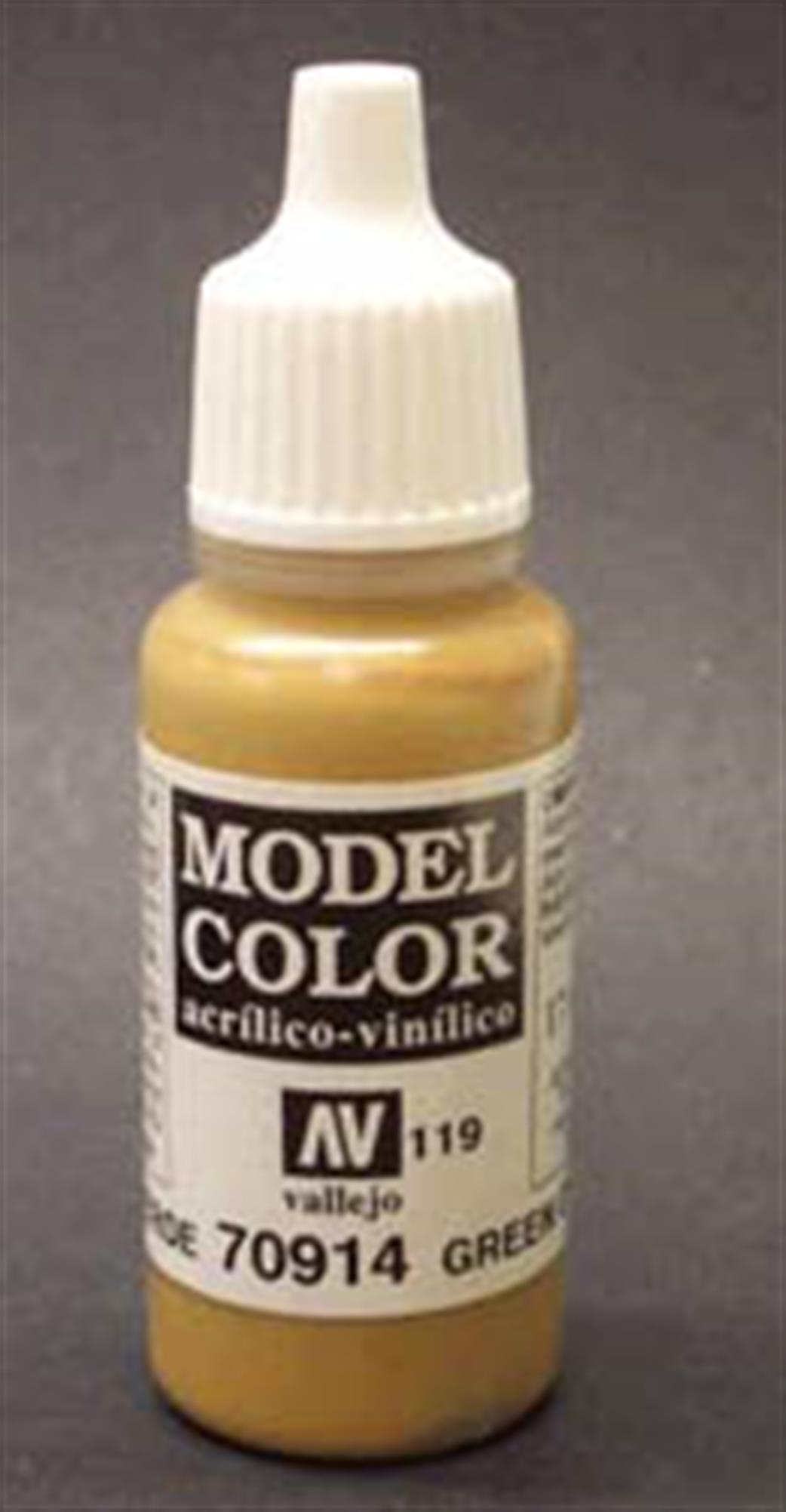 Vallejo  70914 914 Model Color Matt Green Ochre Acrylic Paint 17ml 119