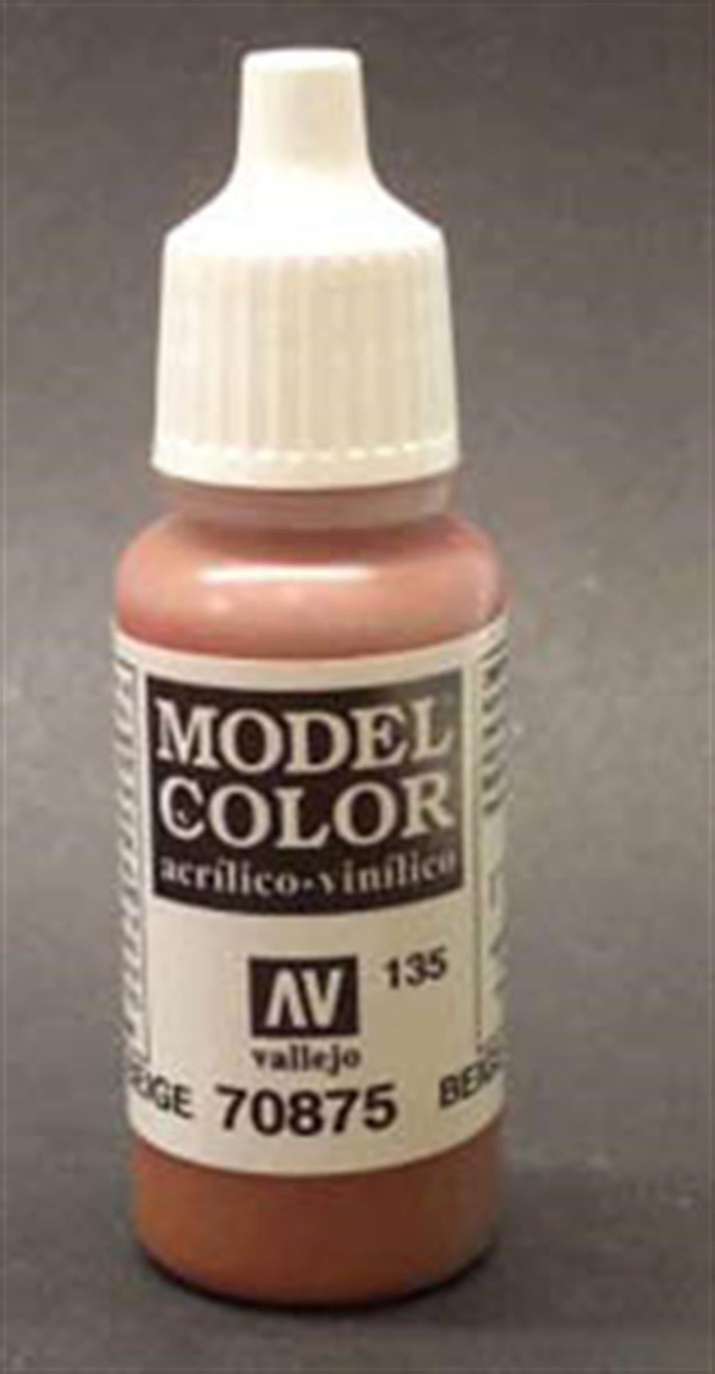 Vallejo  70875 875 Model Color Matt Beige Brown Acrylic Paint 17ml