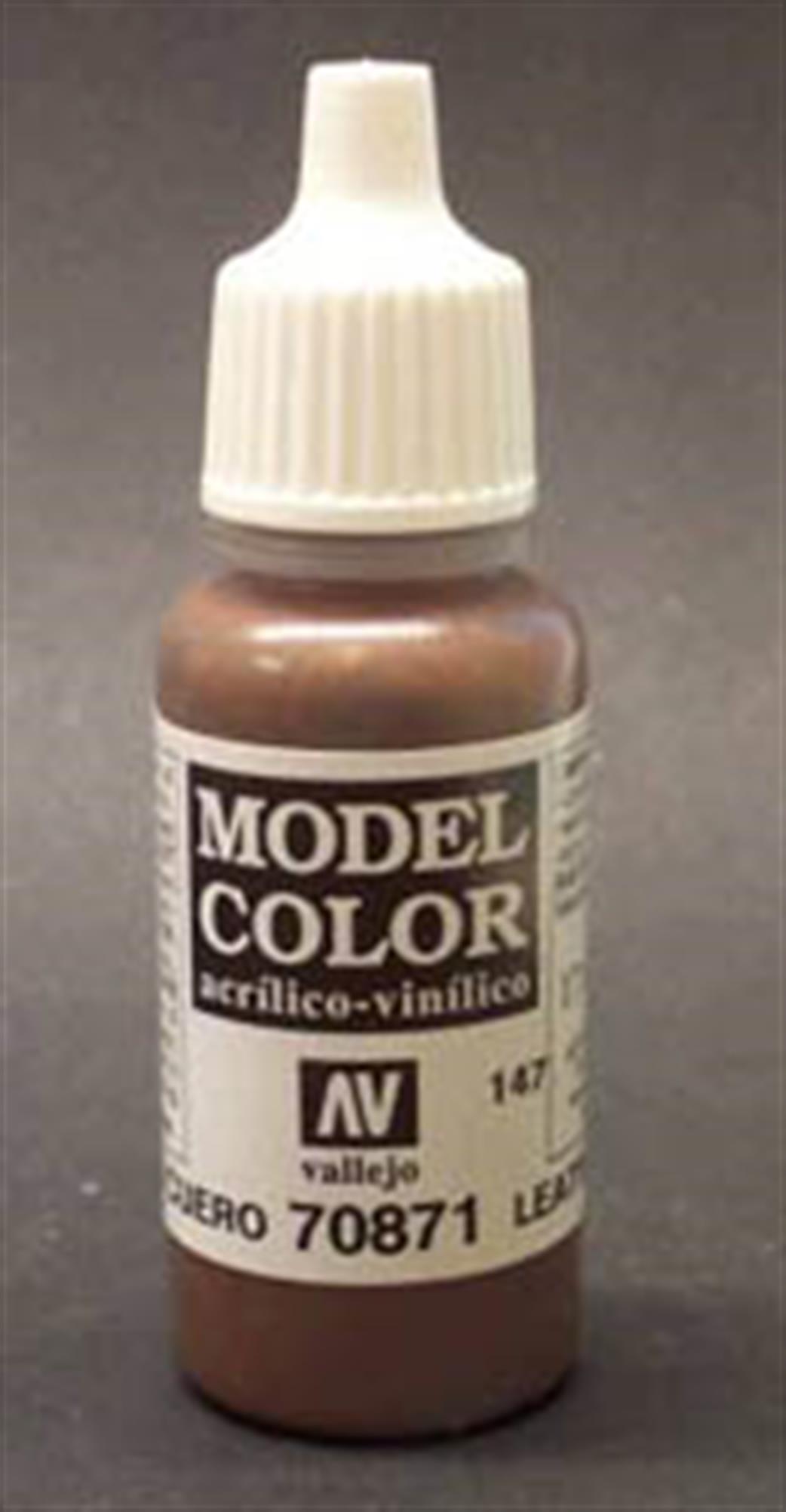 Vallejo  70871 871 Model Color Matt Leather Brown Acrylic Paint 17ml 147