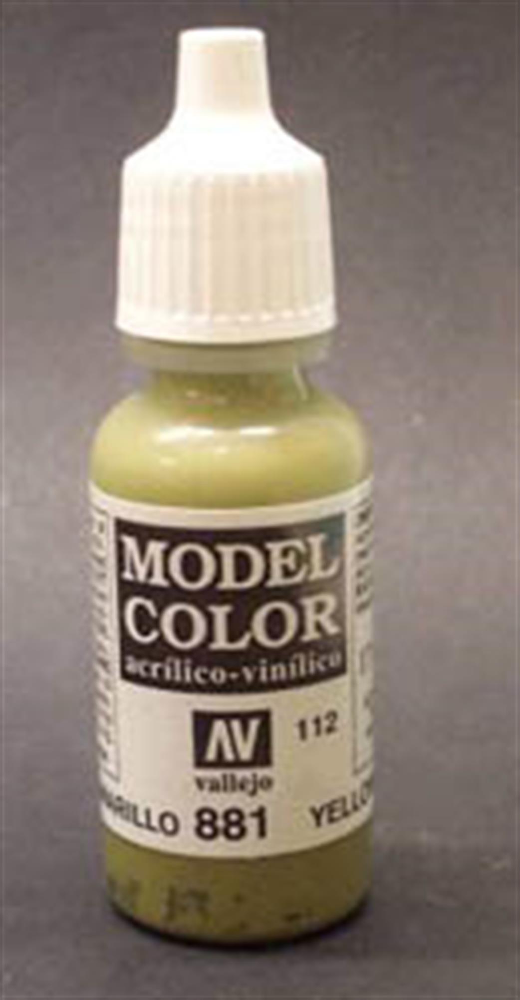 Vallejo  70881 881 Model Color Matt Yellow Green Acrylic Paint 17ml 112