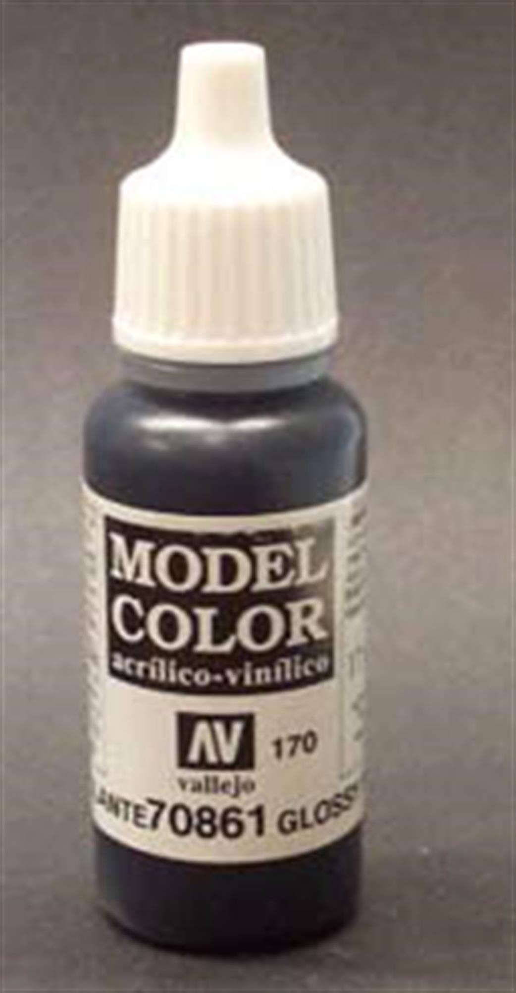 Vallejo  70861 861 Model Color Matt Glossy Black Acrylic Paint 17ml 170