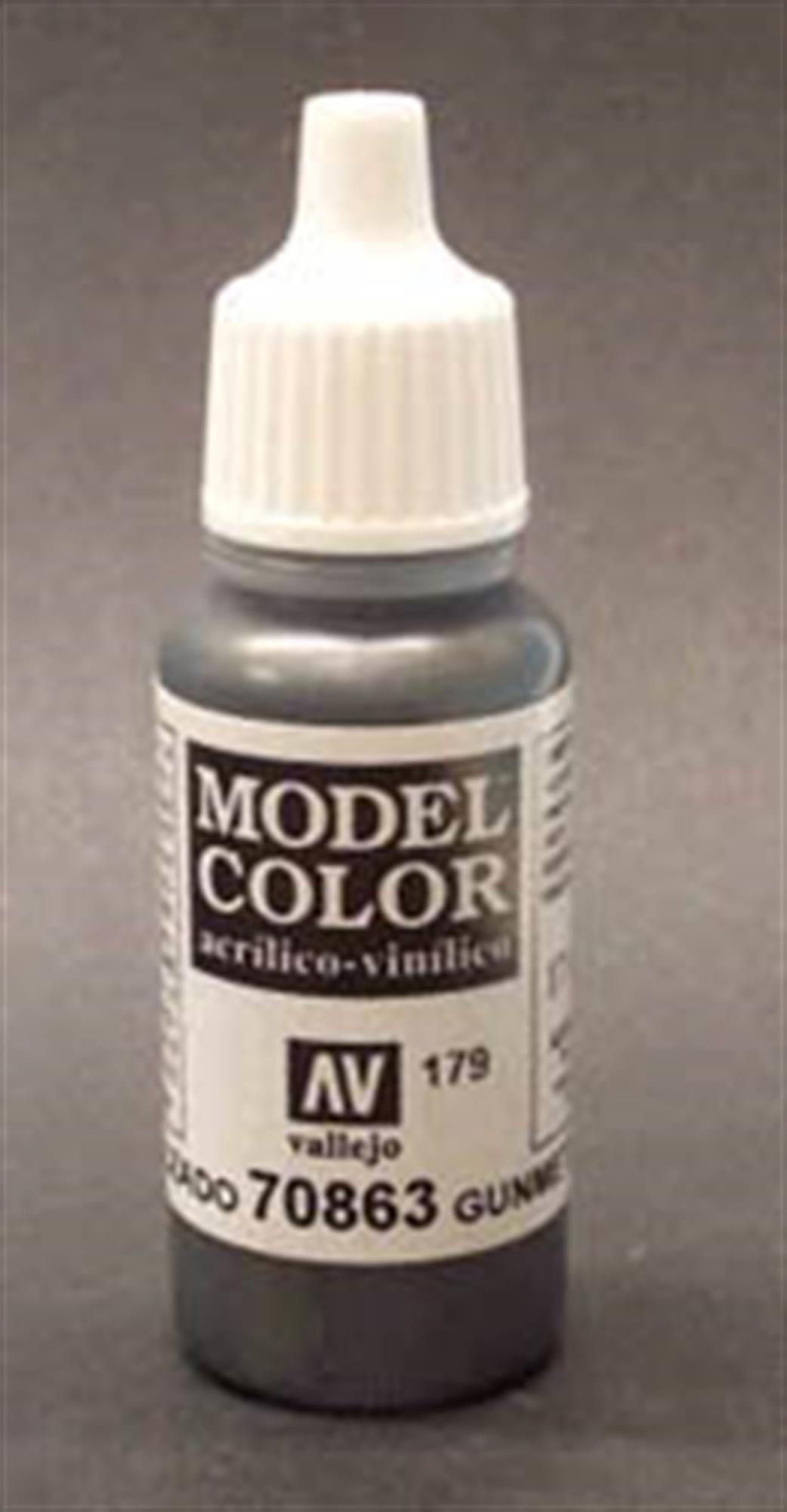 Vallejo  70863 863 Model Color Metallic Gunmetal Grey Acrylic Paint 17ml 179