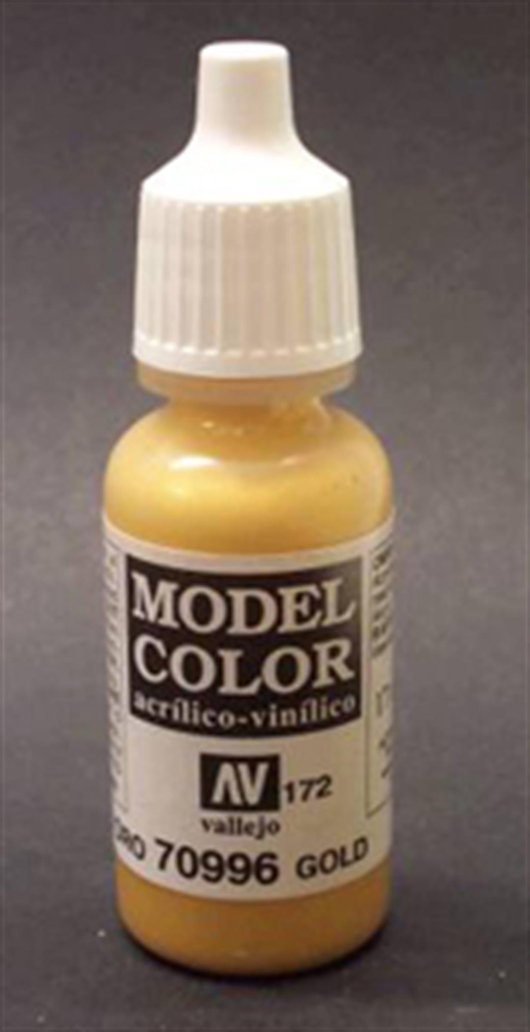 Vallejo 70996 996 Model Color Metallic Gold Acrylic Paint 17ml 172