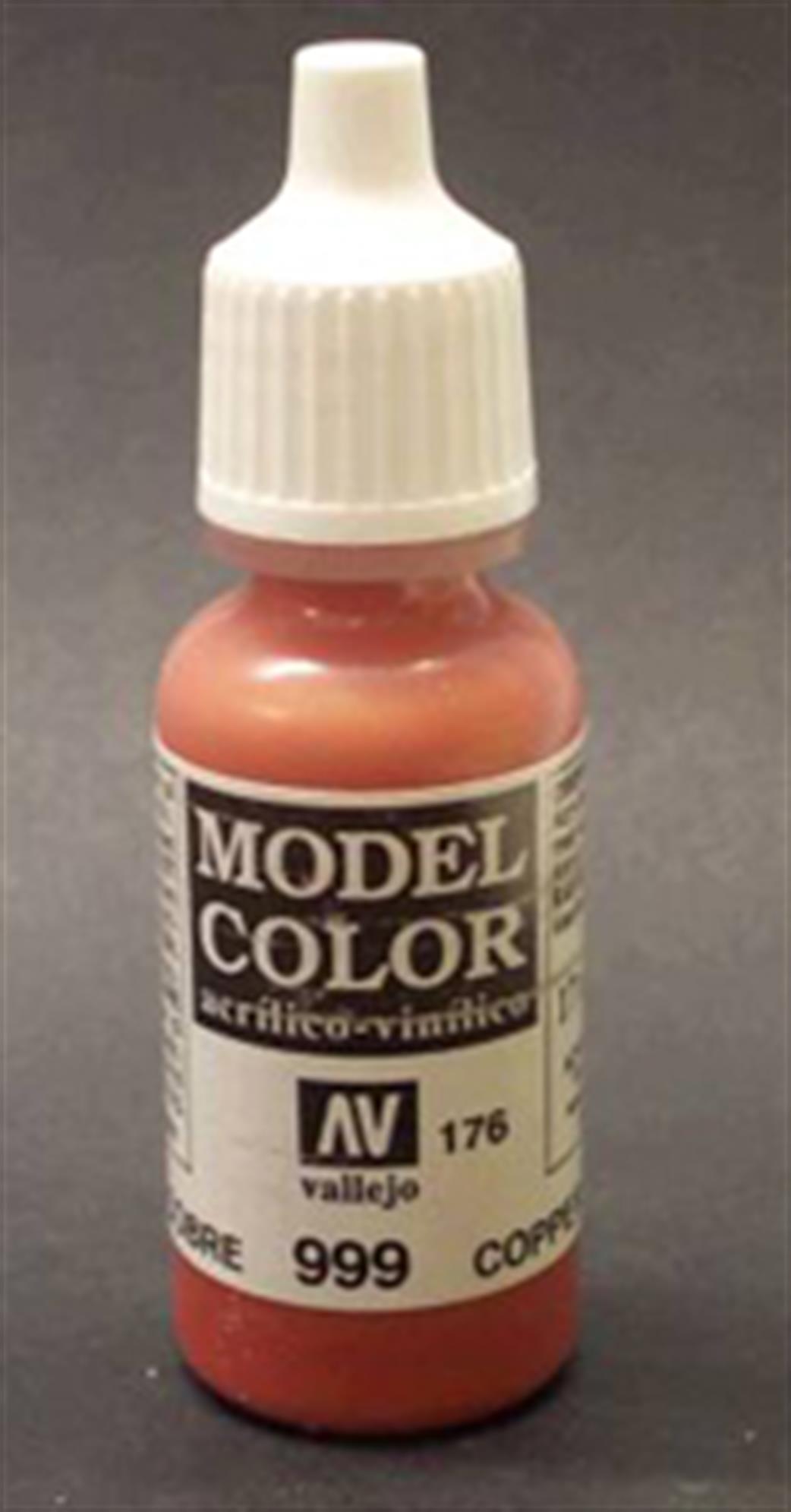 Vallejo  70999 999 Model Color Metallic Copper Acrylic Paint 17ml 176