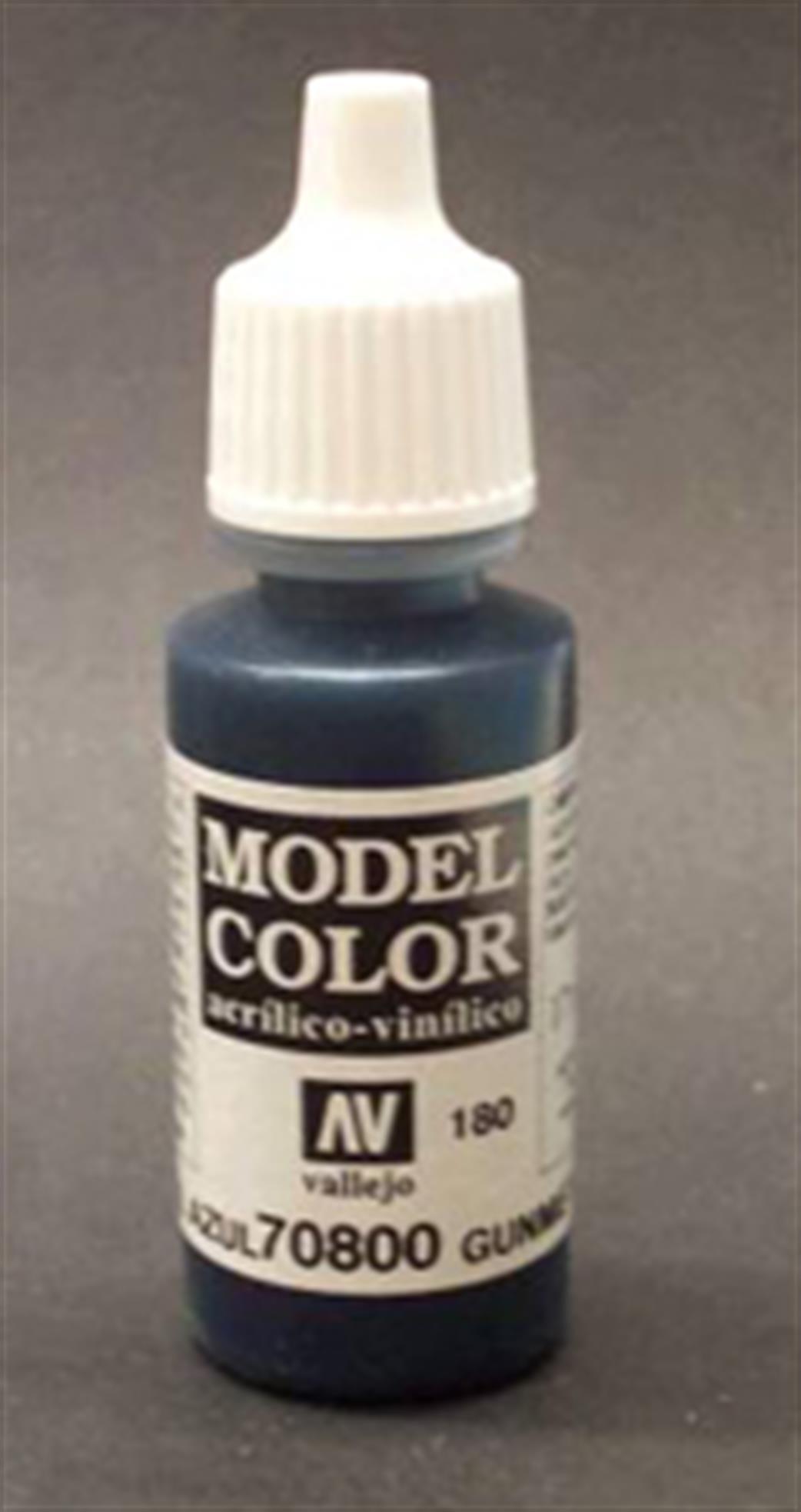 Vallejo  70800 800 Model Color Metallic Gunmetal Blue Acrylic Paint 17ml