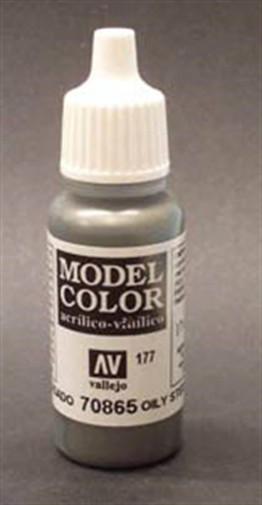 Vallejo  70865 865 Model Color Metallic Oily Steel Acrylic Paint 17ml 177