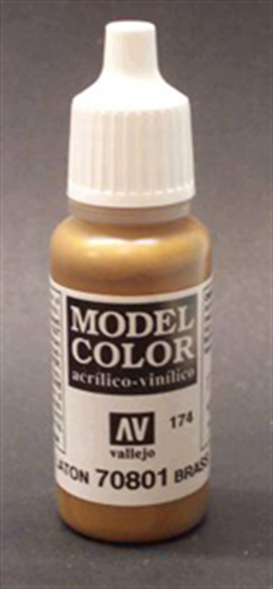 Vallejo  70801 801 Model Color Metallic Brass Acrylic Paint 17ml