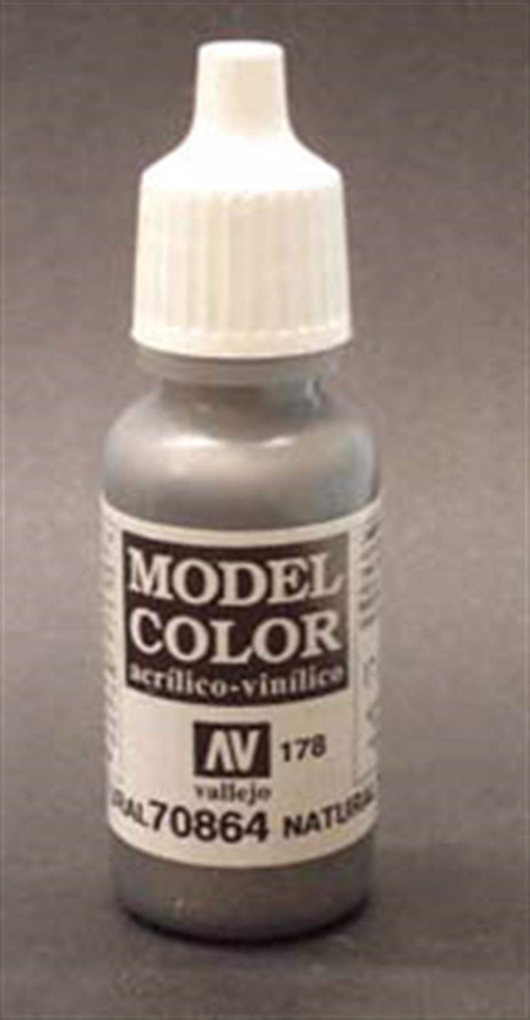 Vallejo  70864 864 Model Color Metallic Natural Steel Acrylic Paint 17ml 178