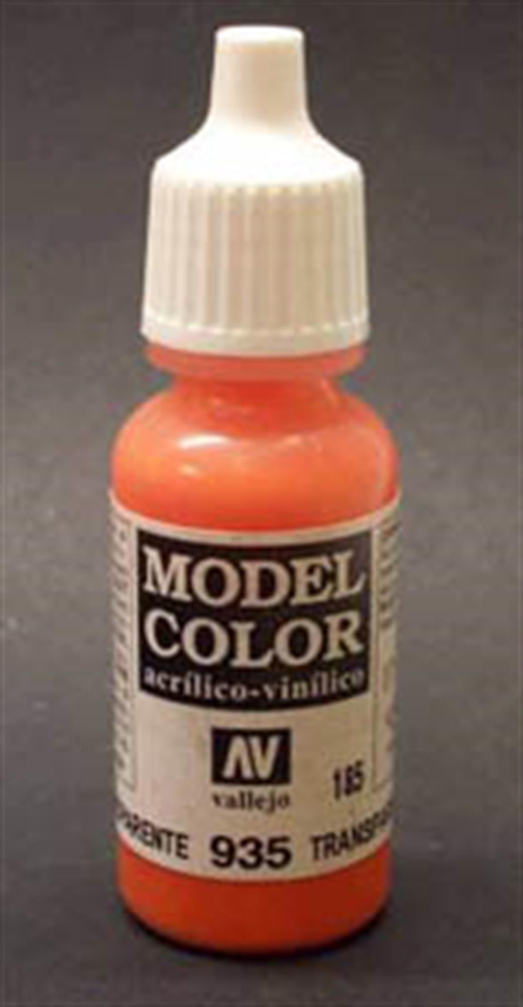 Vallejo  70935 935 Model Color Transparent Orange Acrylic Paint 17ml 185