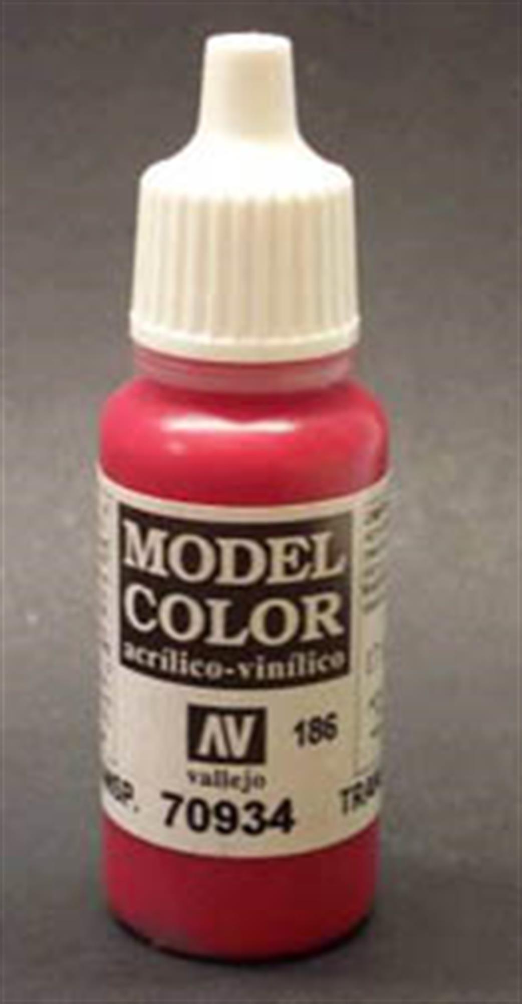 Vallejo  70934 934 Model Color Transparent Red Acrylic Paint 17ml 186