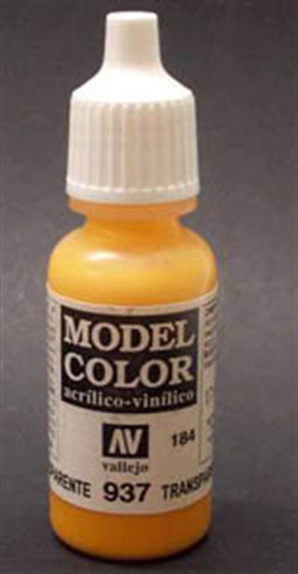 Vallejo  70937 937 Model Color Transparent Yellow Acrylic Paint 17ml 184