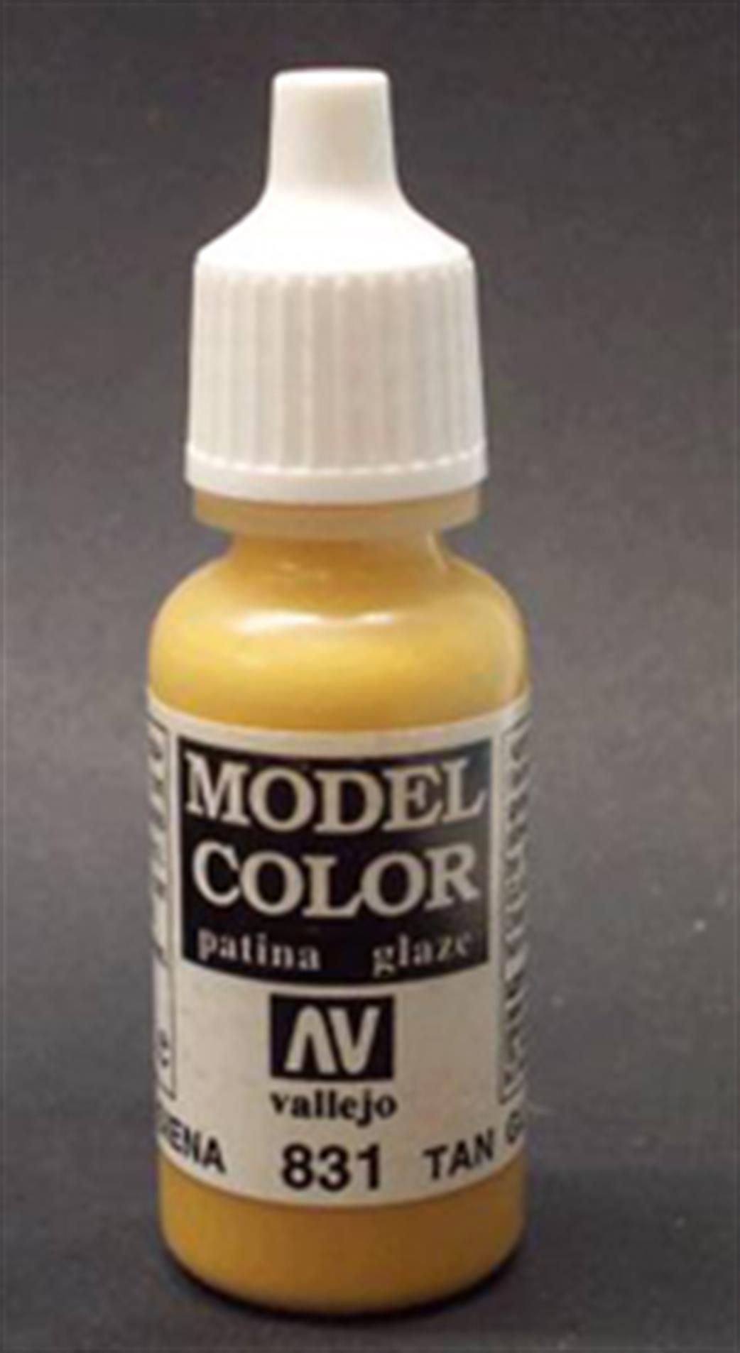 Vallejo  70831 831 Model Color Tan Glaze Acrylic Paint 17ml 203