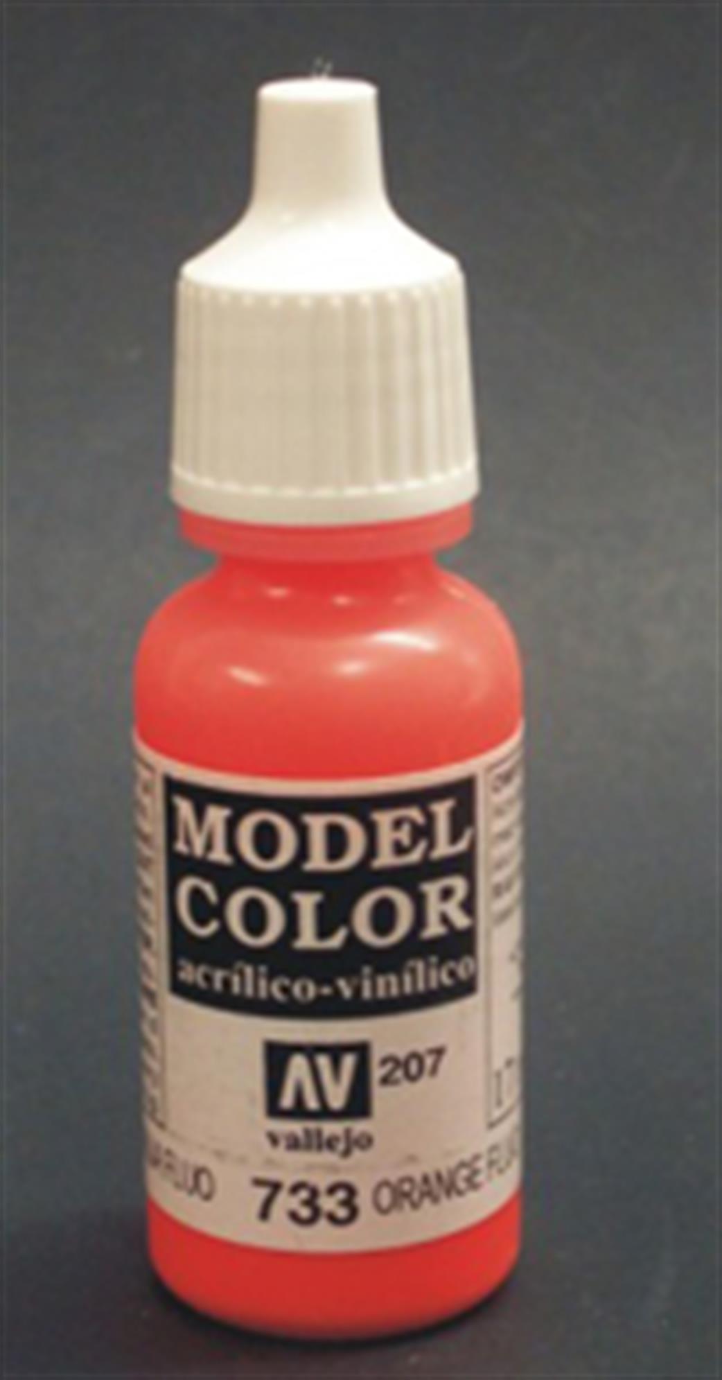 Vallejo  70733 733 Model Color Fluorescent Orange Acrylic Paint 17ml 207