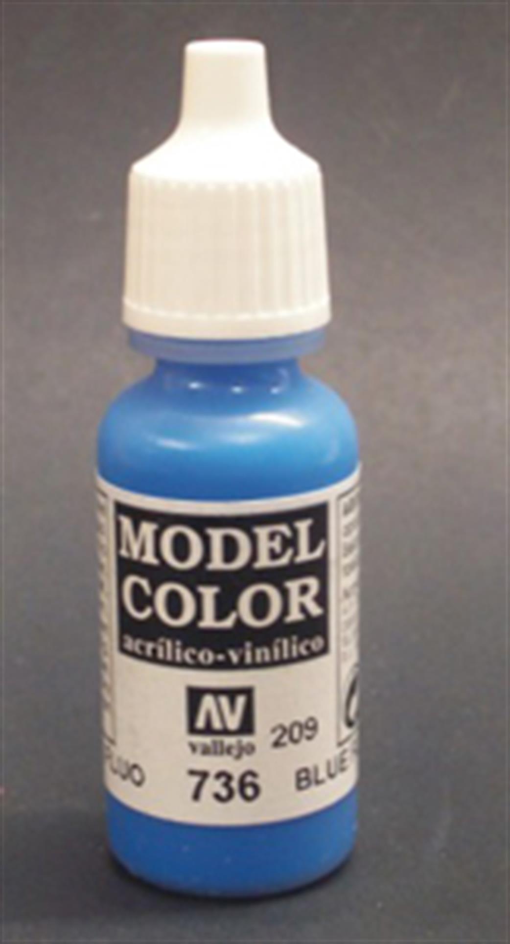 Vallejo  70736 736 Model Color Fluorescent Blue Acrylic Paint 17ml 209
